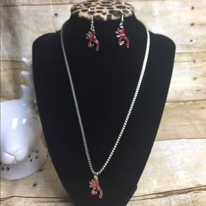 Browning Deer Necklace Earring Set
